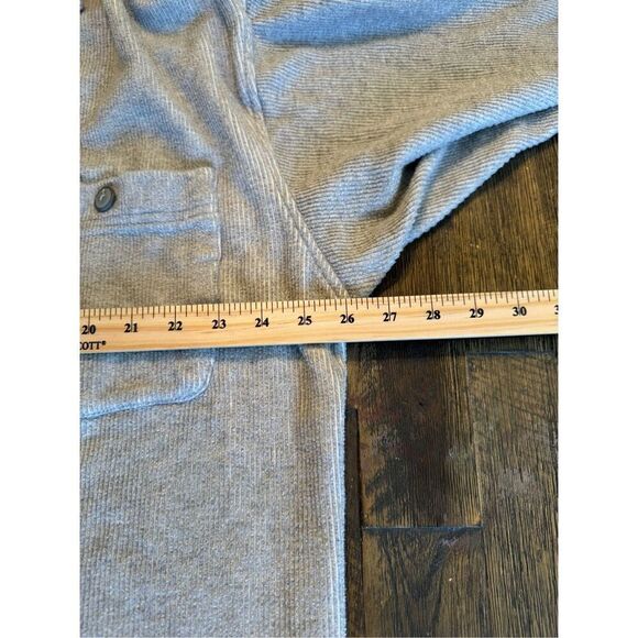 Elam button down shacket size medium grey 100% cotton - Picture 5 of 6